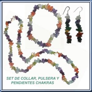Conjunto Chakras Collar, Pulsera y Pendientes